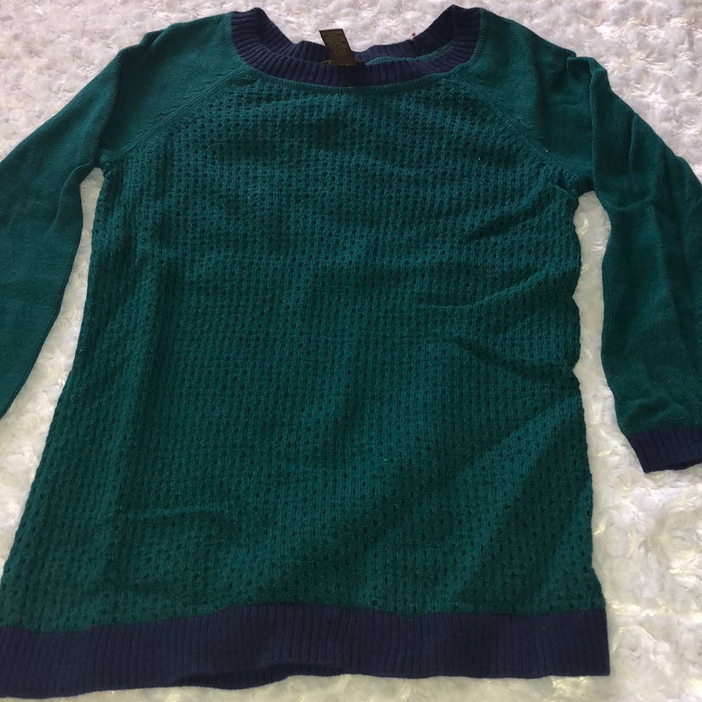 Green/Navy 3/4 Sweater